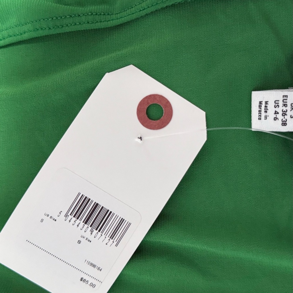 Topshop NWT Green Long Sleeve Twist-Front Cutout Mini Dress - Picture 7 of 8
